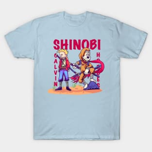 Shinobi Calvin and Hobbes parody samurai ninja T-Shirt